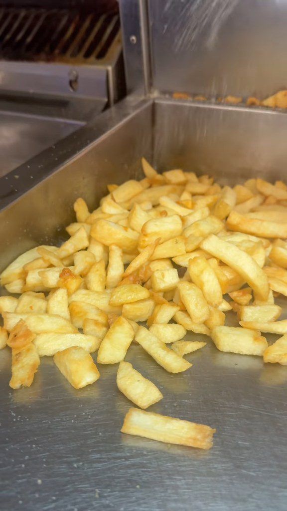Fresh-cut chips straight out of the fryer